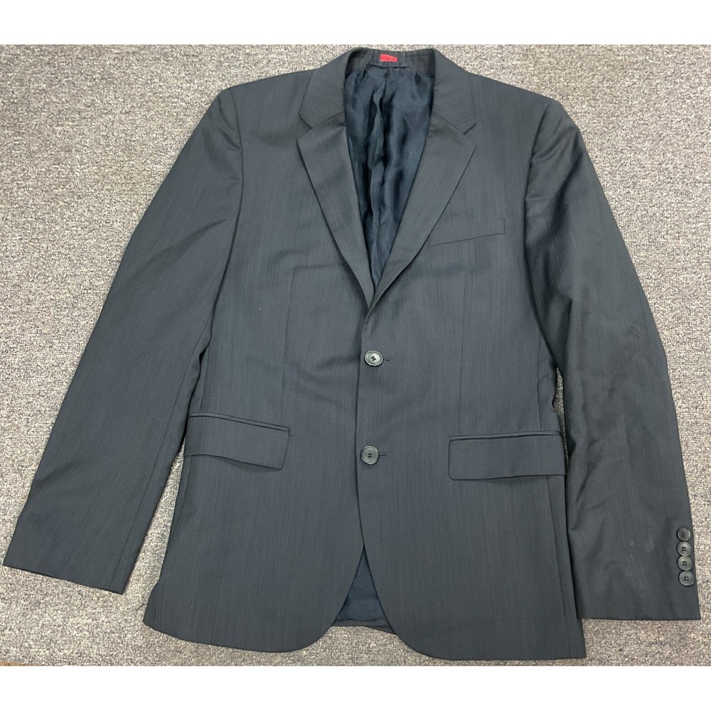 EUC! Hugo Boss Men's Two Button Virgin Wool Blazer Jacket Navy Blue - Size 38R